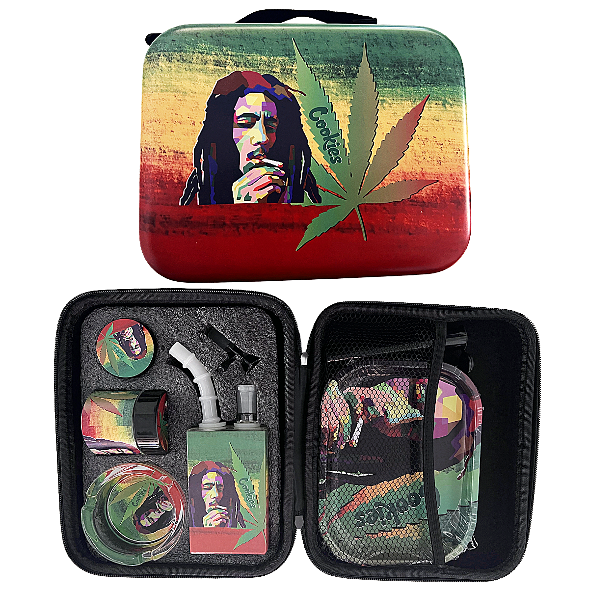 7 Piece Juice Bong Smoking Set With Metal Rolling Tray And Grinder (YP-TZ-024/SP027) | Assorted Designs - image 2 of 2